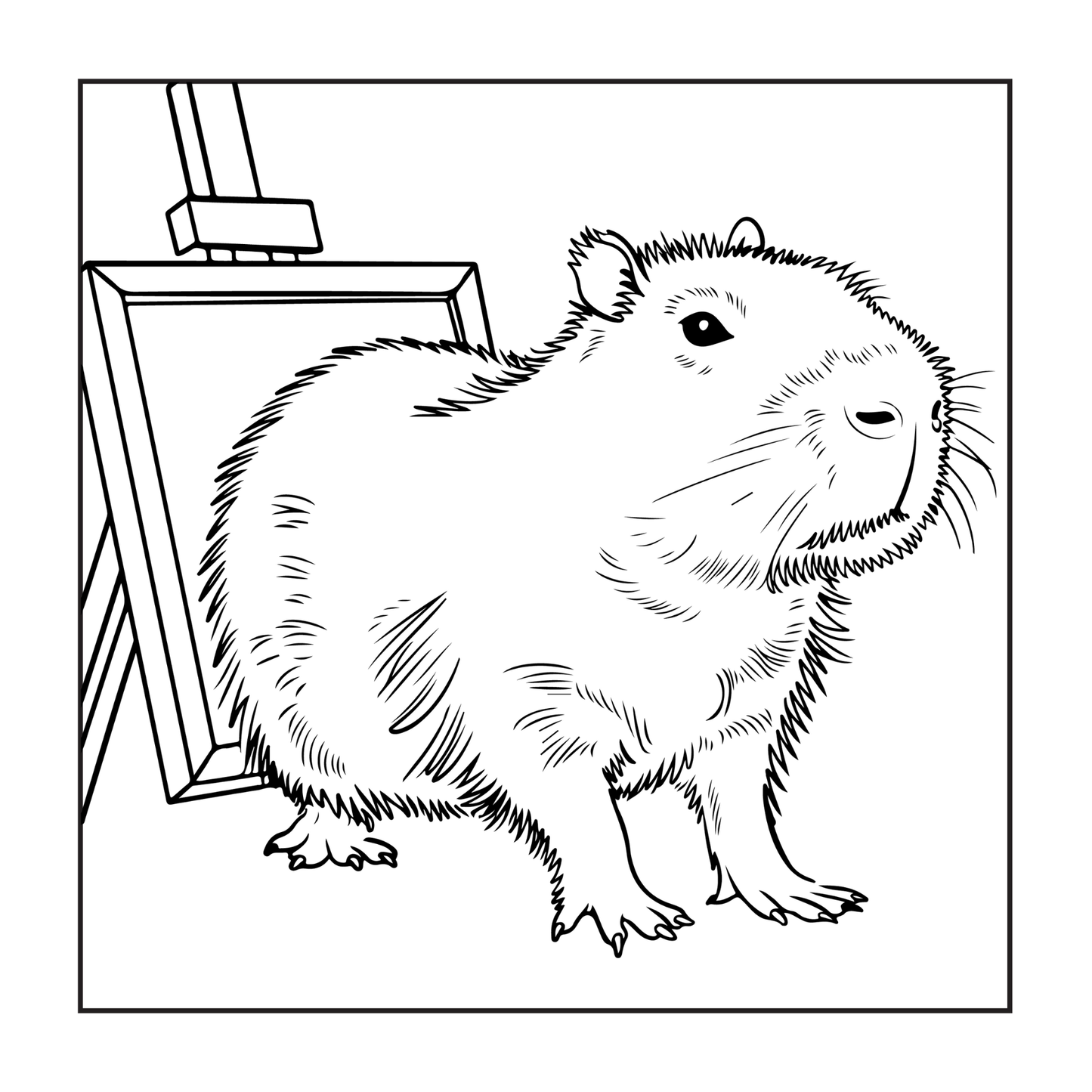 Funny Cute Capybara Animal Coloring Book Gift for Adults Kids Boys Girls Teens 50 Pages Single Sided Bold and Easy Capybara Coloring Pages