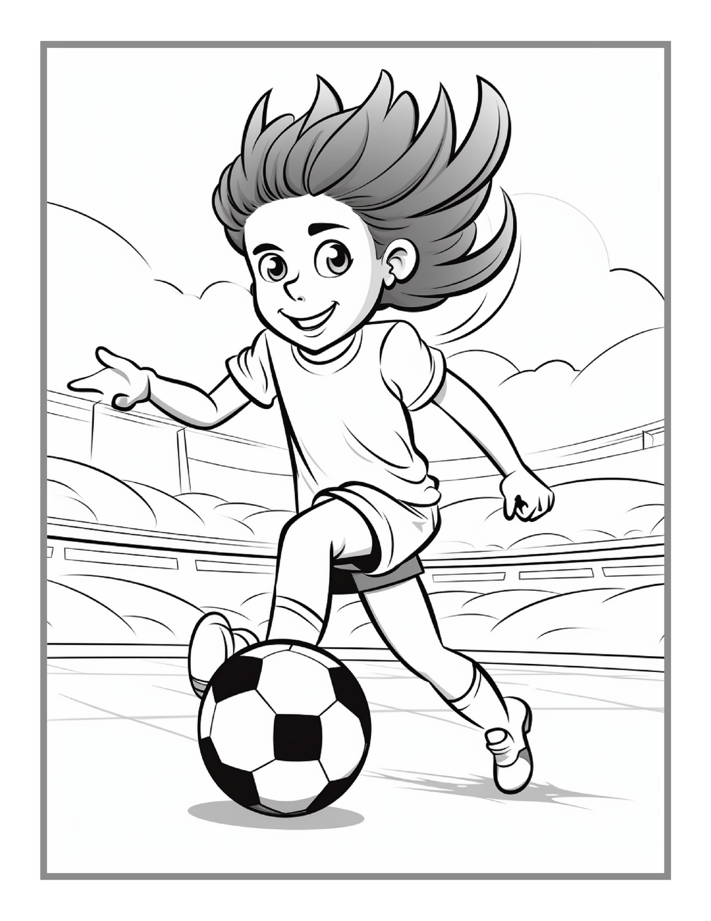 50 Pages Soccer Football Player Coloring Book Holiday Birthday Gift for Adults Kids Women Girls Teens Youth Soccer Coloring Activity Sheets