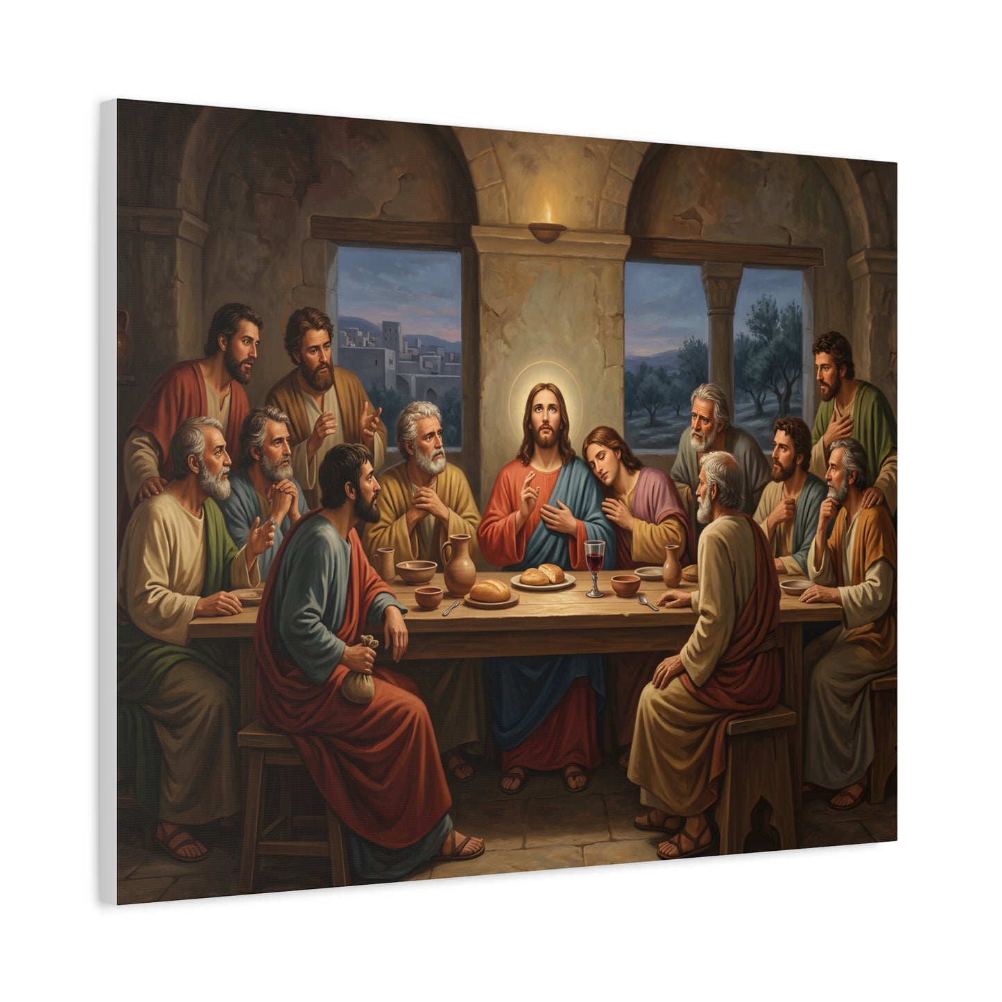 Cool Last Supper Canvas Wall Art Print Large Religious Biblical Faith Home Decor Christian Wall Art Ready to Hang for Living Room