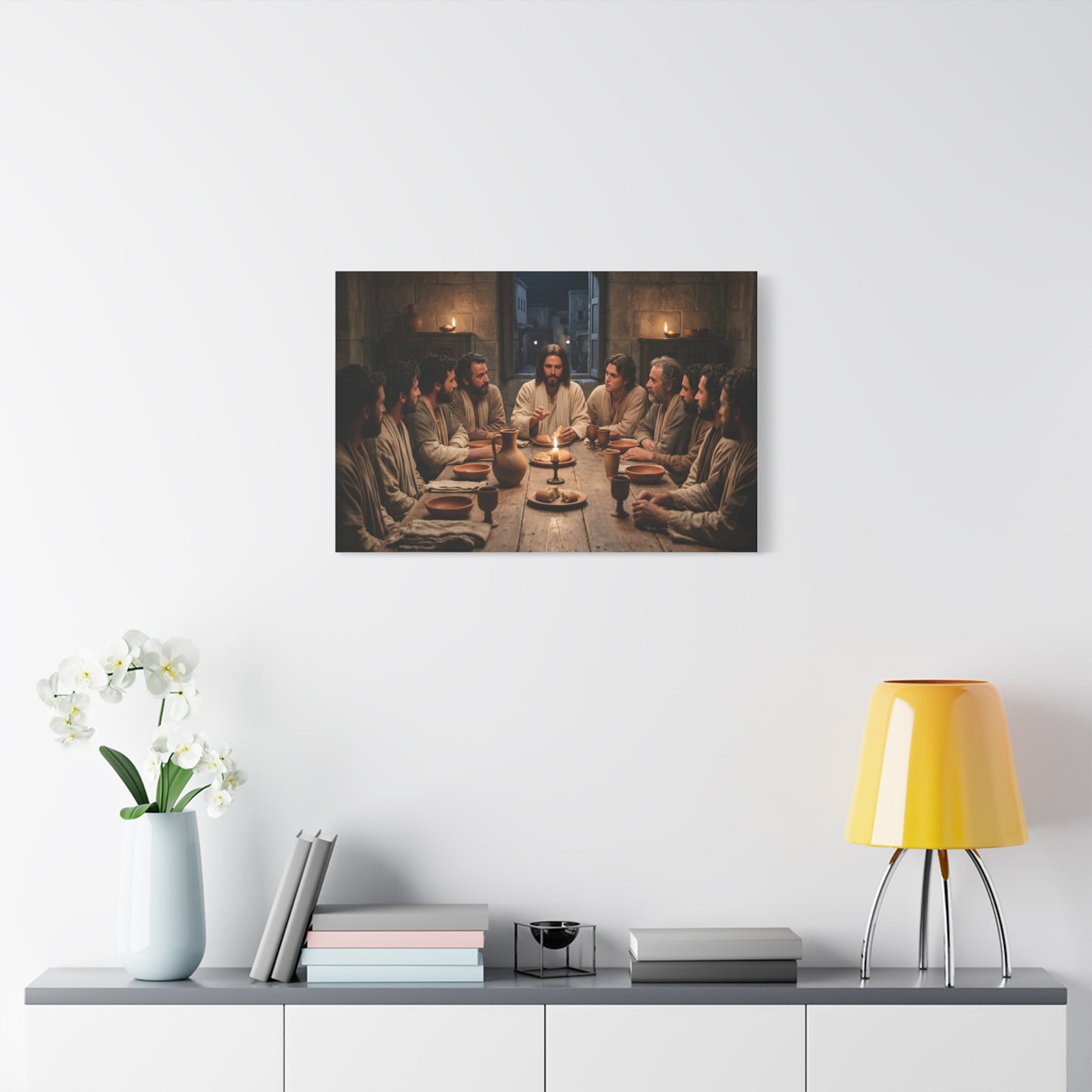 Cool Last Supper Canvas Wall Art Print Large Religious Biblical Faith Home Decor Christian Wall Art Ready to Hang for Living Room