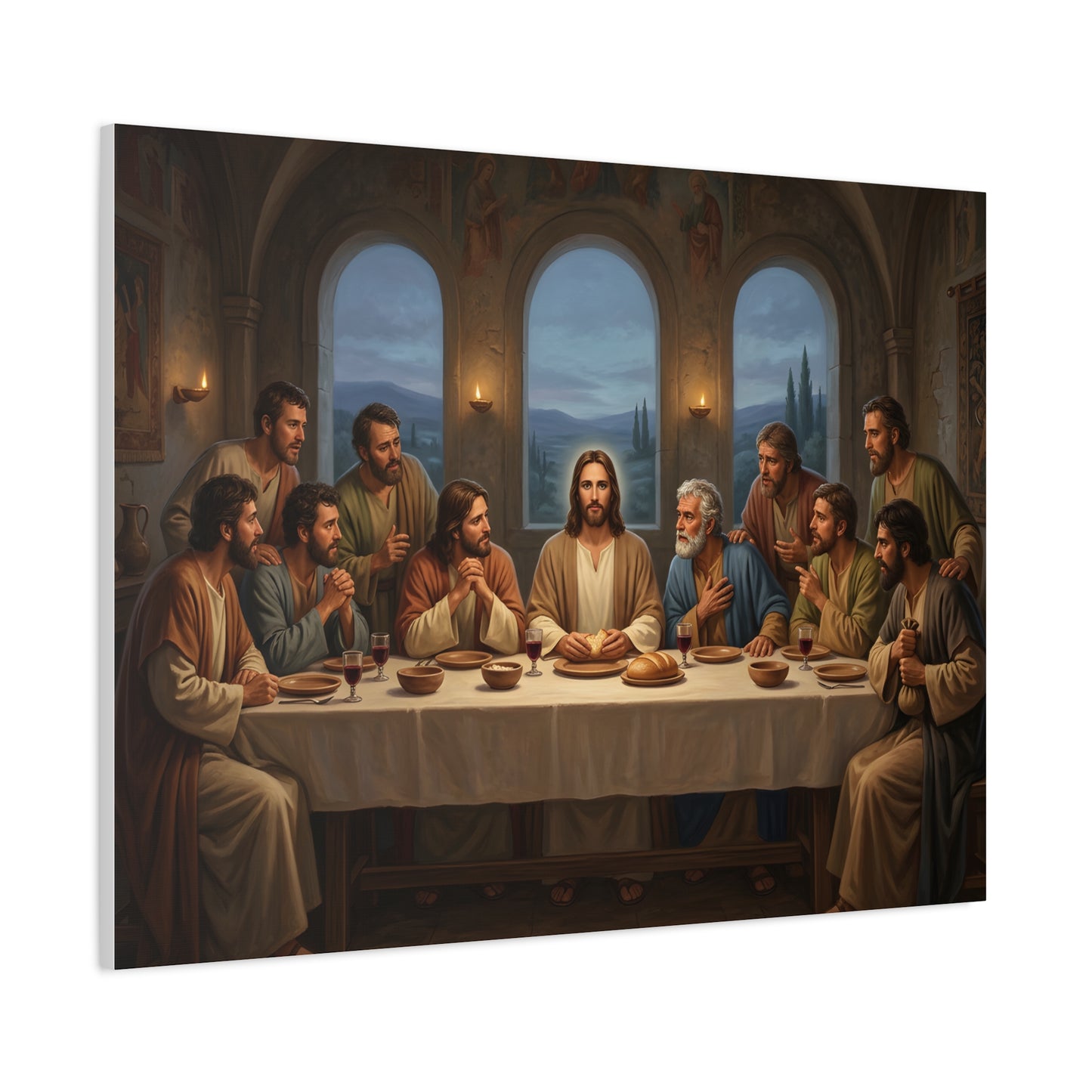 Cool Last Supper Canvas Wall Art Print Large Religious Biblical Faith Home Decor Christian Wall Art Ready to Hang for Living Room