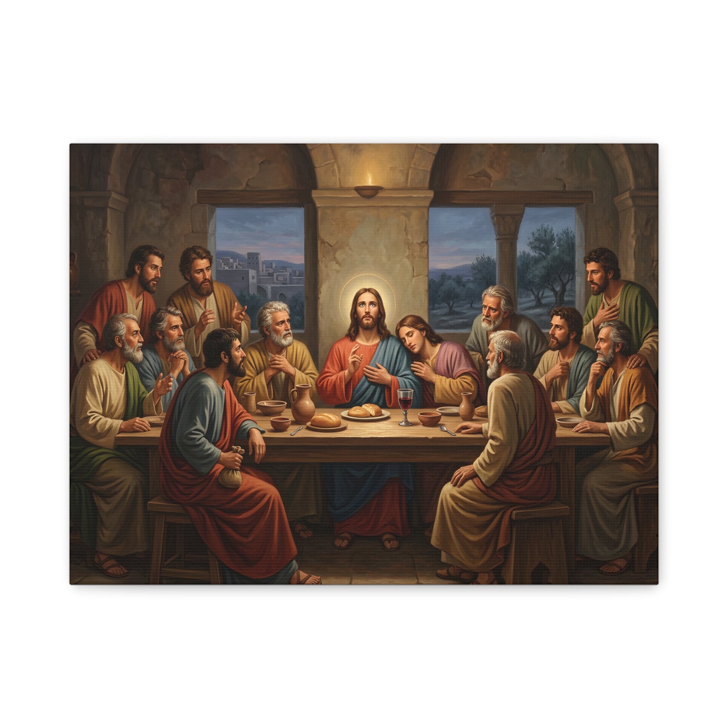 Cool Last Supper Canvas Wall Art Print Large Religious Biblical Faith Home Decor Christian Wall Art Ready to Hang for Living Room