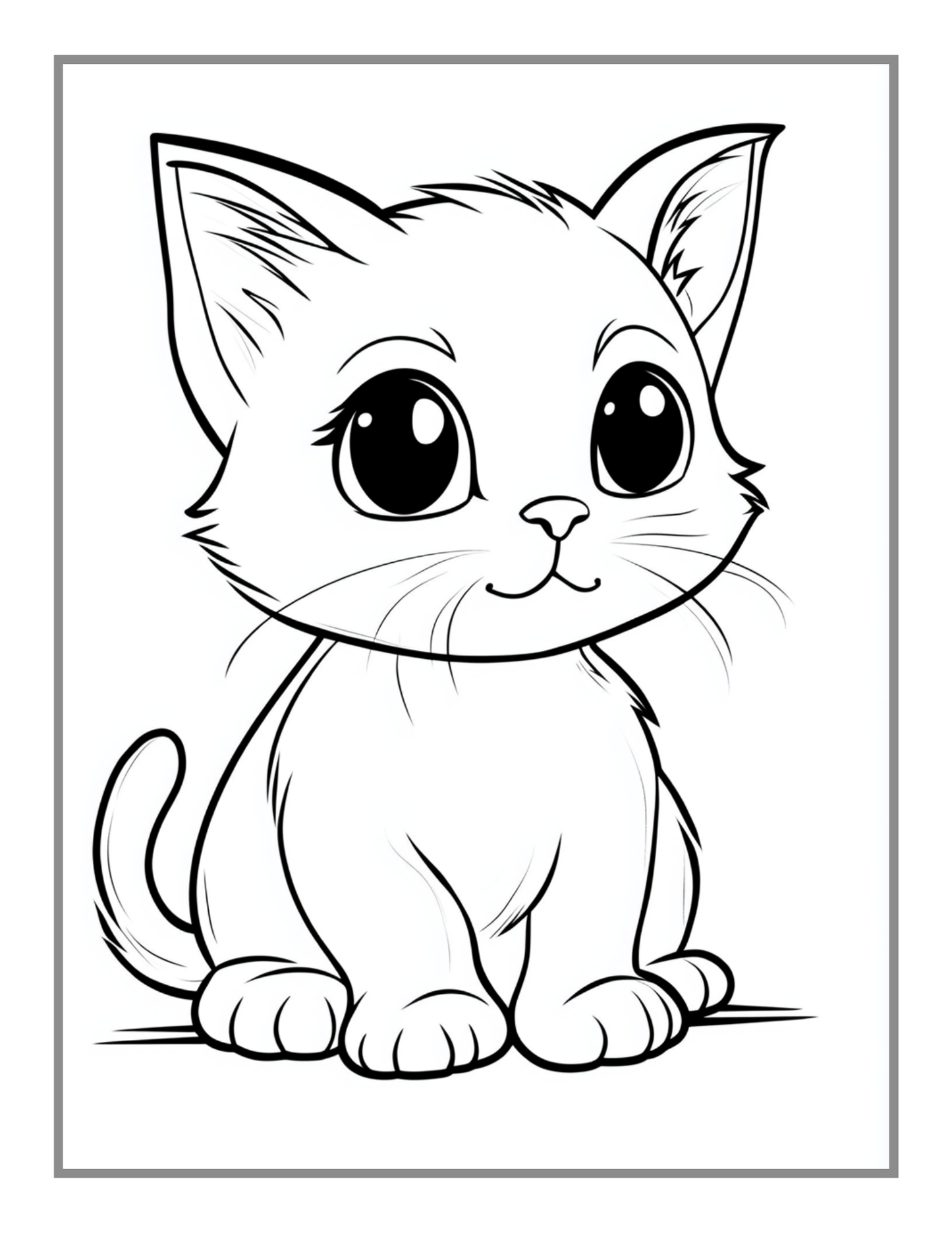 50 Pages Cute Cozy Cat Kitten Kitty Coloring Book Gift for Cat Lover Pet Owner Men Women Adults Kids Boys Girls Stress Relief Relaxation