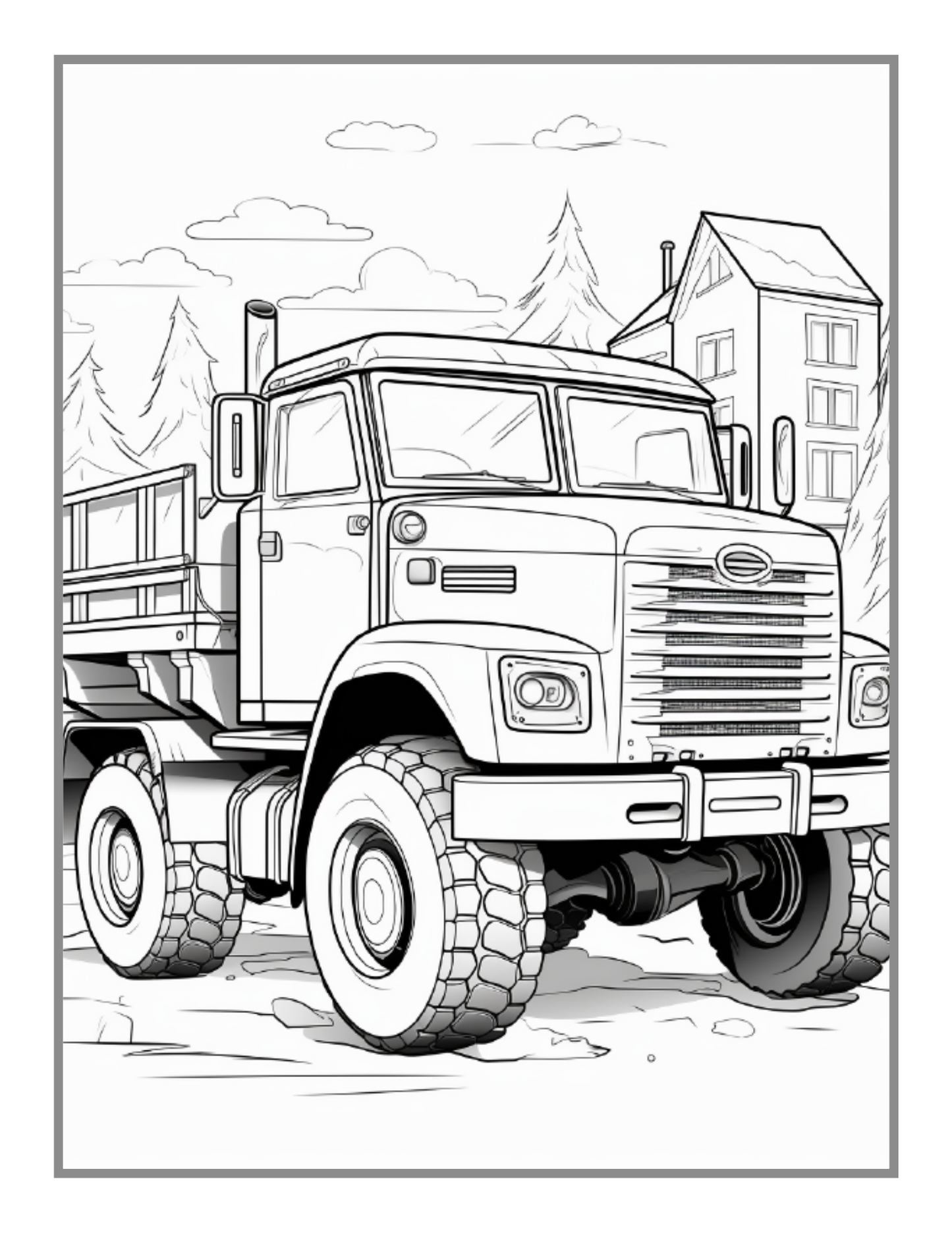 Construction Vehicle Coloring Book Gift for Men Women Adults Kids Boys Girls Teens Children 50 Pages Construction Truck Coloring Pages