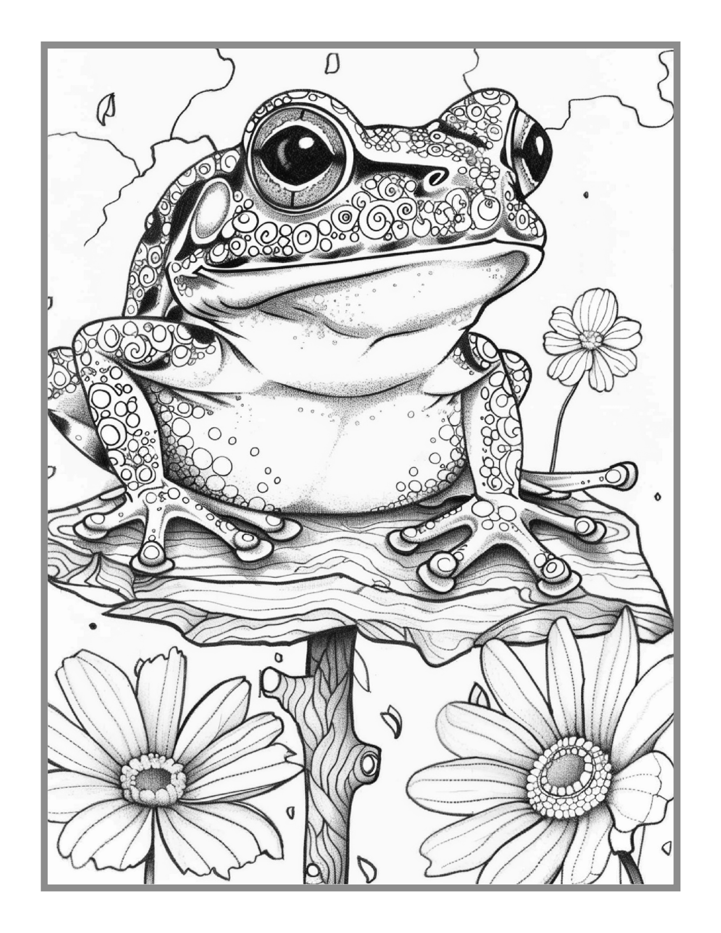 50 Pages Cute Frog Toad Coloring Book Gift for Adults Kids Men Women Boys Girls Teens Cool Frog Toad Coloring Pages Frog Coloring Sheets