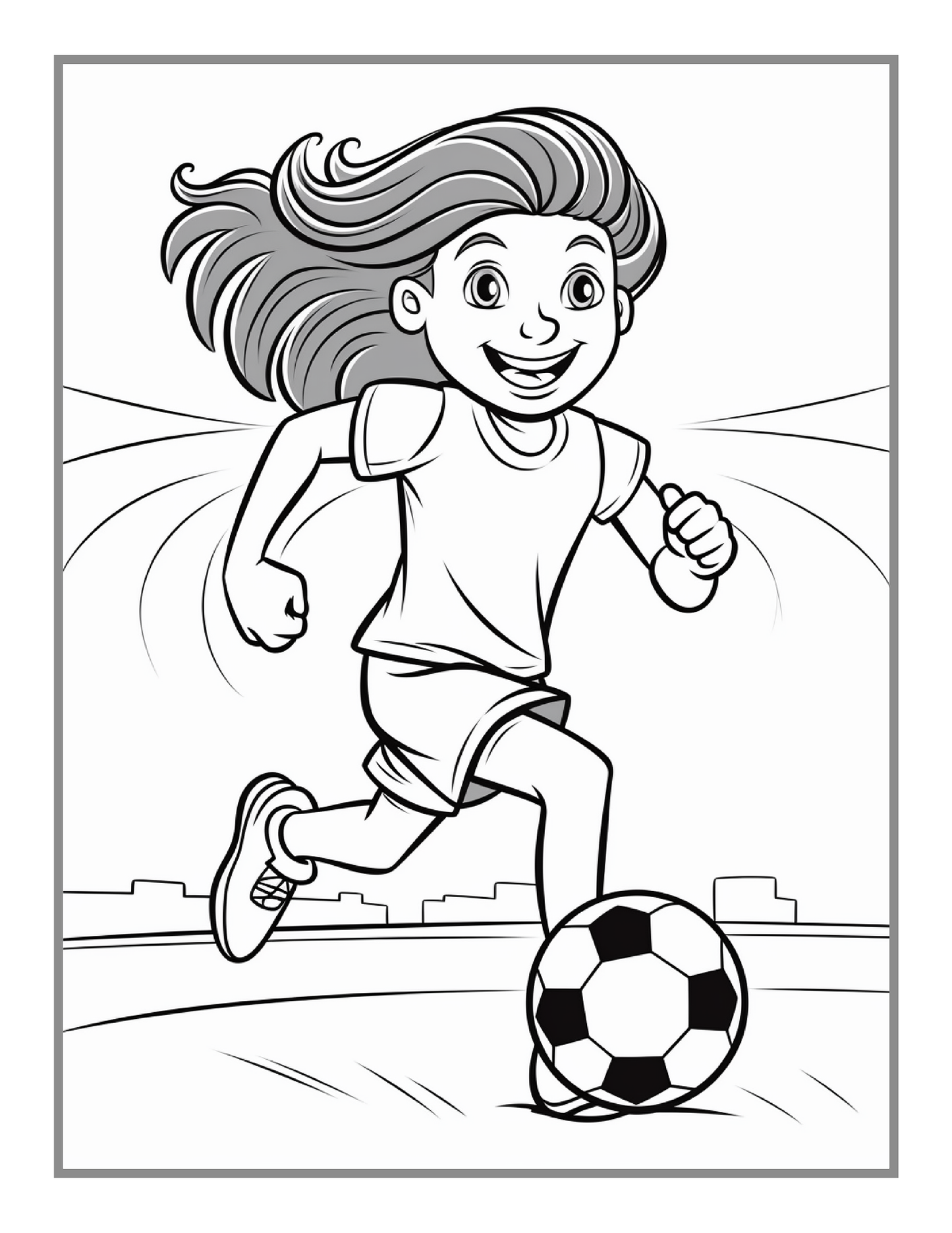 50 Pages Soccer Football Player Coloring Book Holiday Birthday Gift for Adults Kids Women Girls Teens Youth Soccer Coloring Activity Sheets