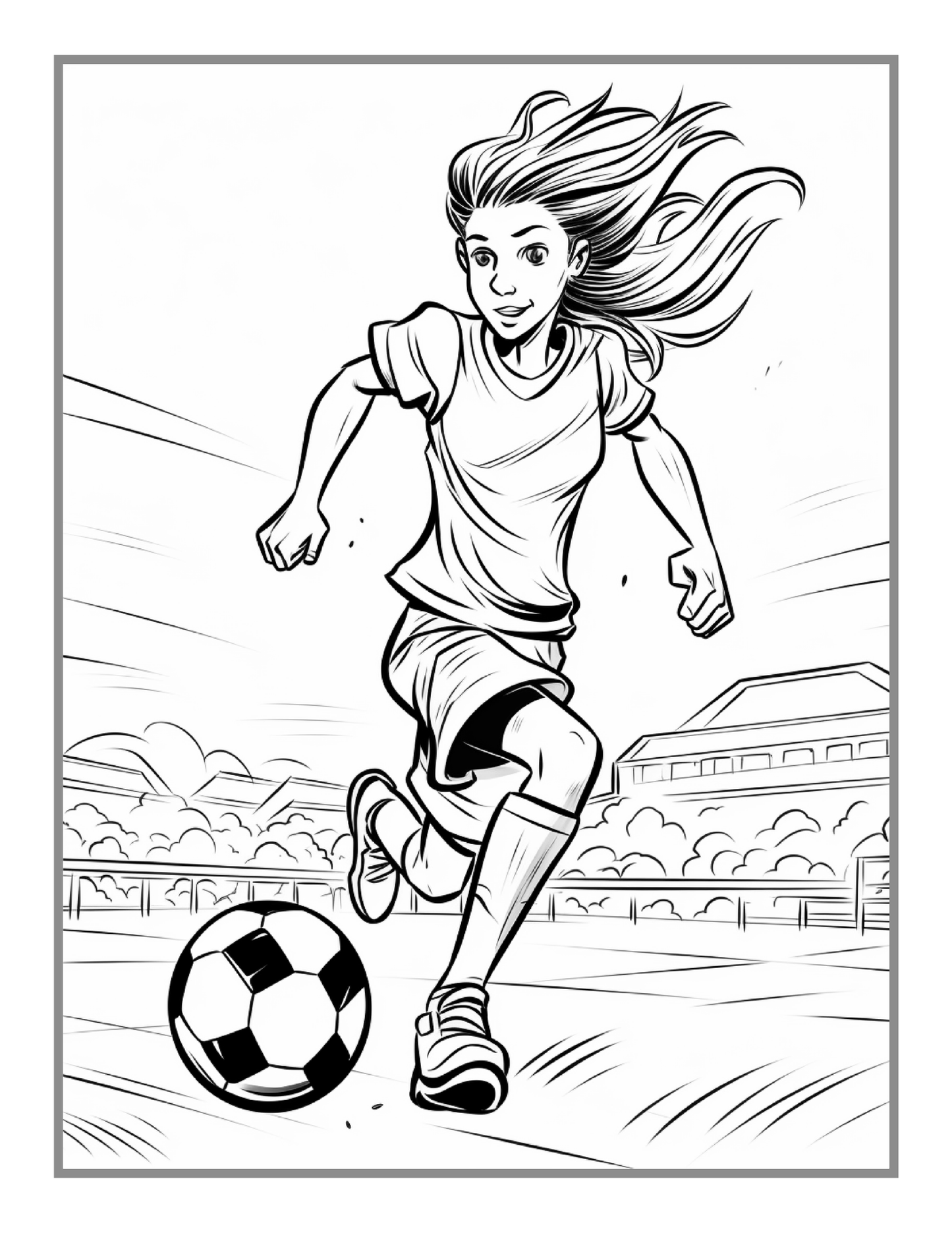 Soccer Football Player Coloring Book Holiday Birthday Gift for Adults Kids Women Girls Teens Youth 50 Pages Soccer Coloring Activity Sheets