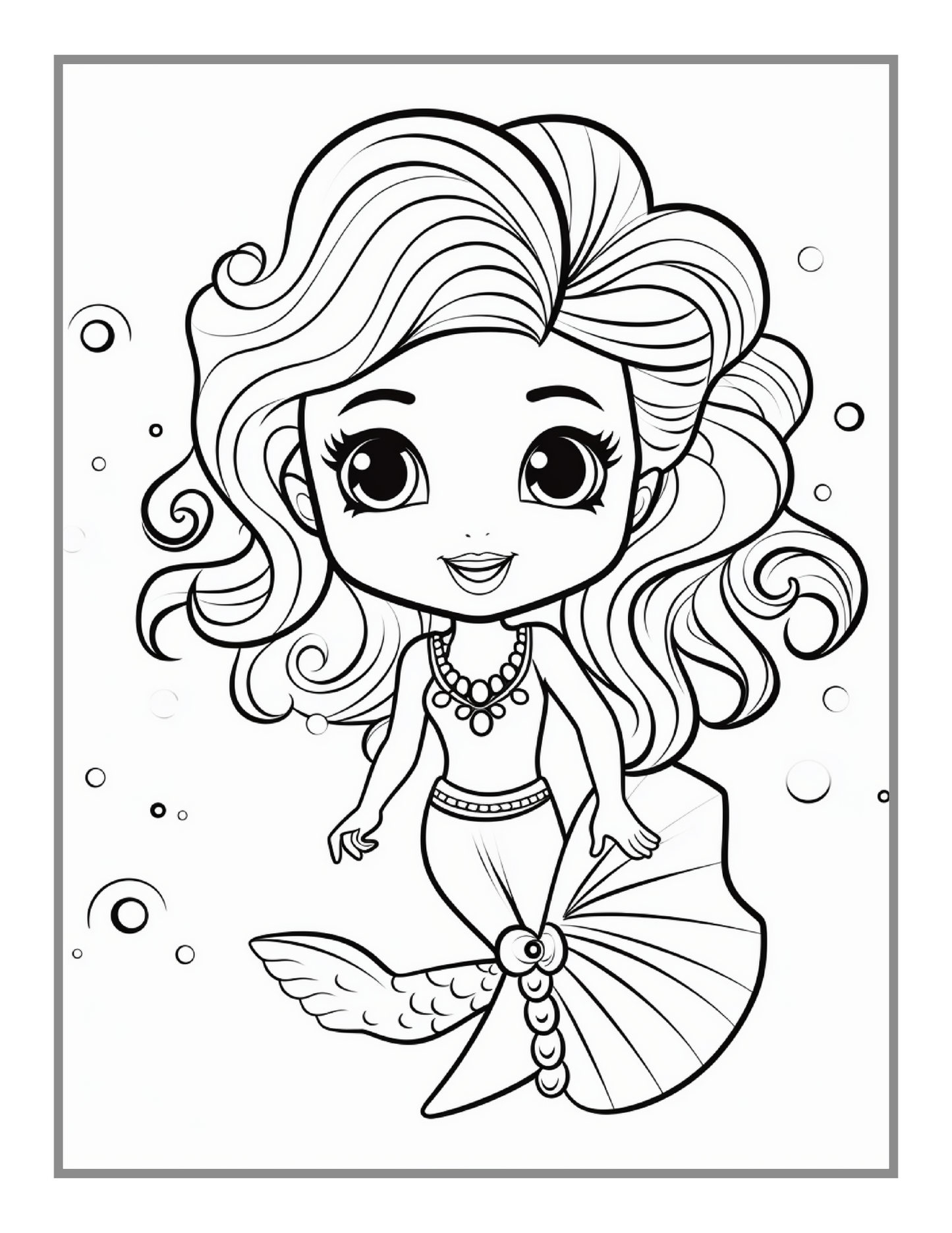 50 Pages Cute Easy Mermaid Coloring Book Gift for Kids Boys Girls Teens Mermaid Sea Creature Coloring Activity Book Adults Kids Relaxation (Copy)