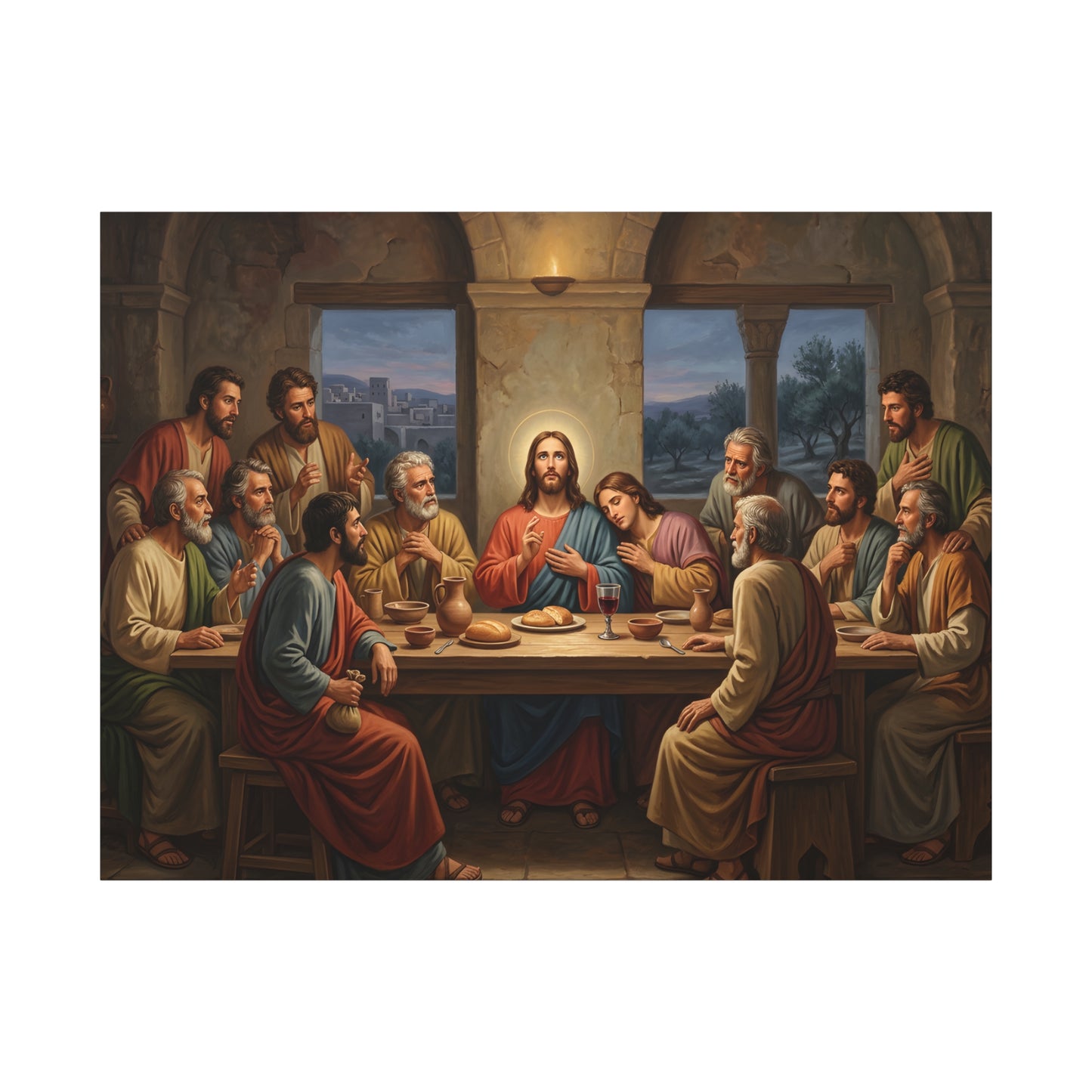 Cool Last Supper Canvas Wall Art Print Large Religious Biblical Faith Home Decor Christian Wall Art Ready to Hang for Living Room