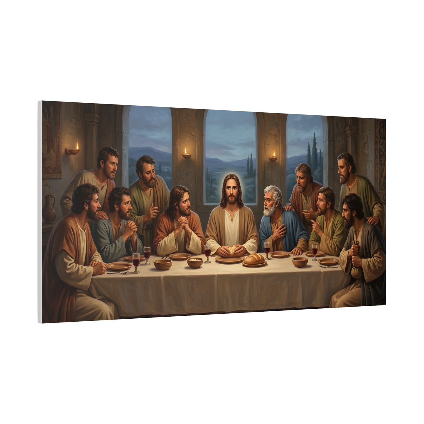 Cool Last Supper Canvas Wall Art Print Large Religious Biblical Faith Home Decor Christian Wall Art Ready to Hang for Living Room