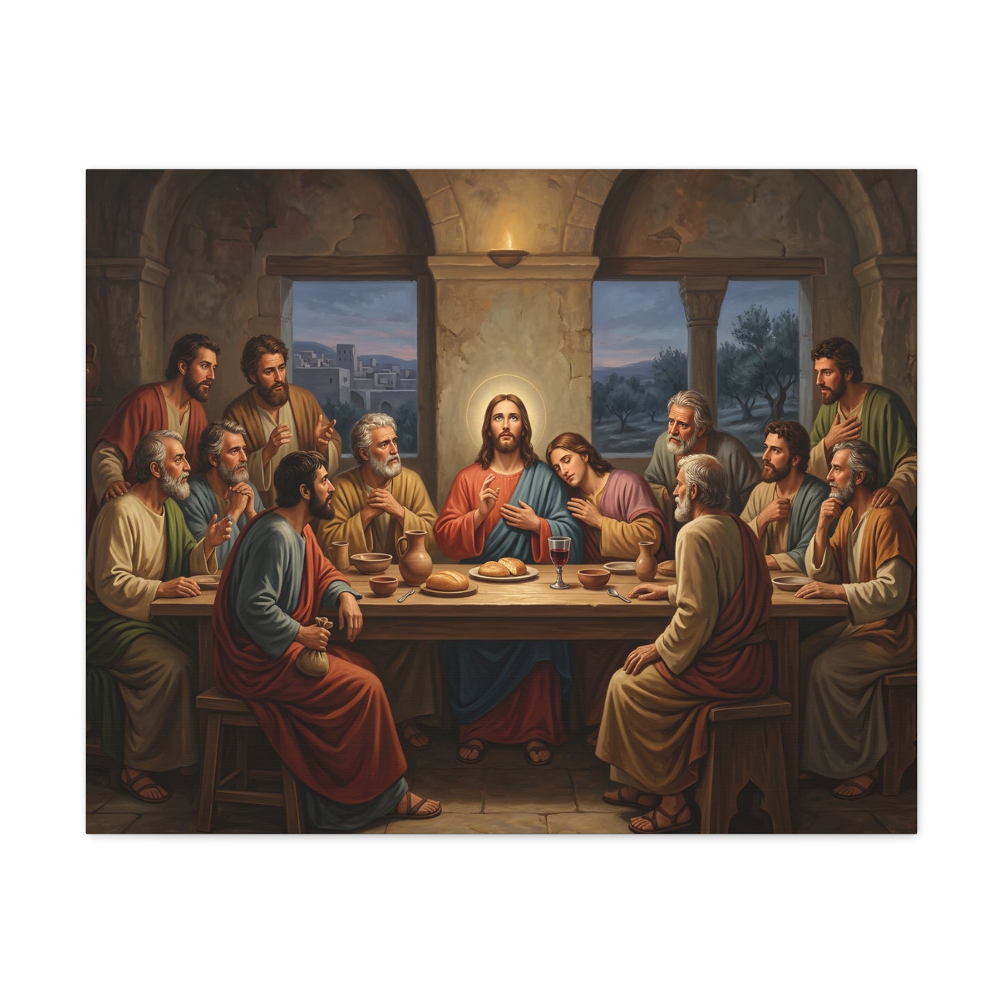 Cool Last Supper Canvas Wall Art Print Large Religious Biblical Faith Home Decor Christian Wall Art Ready to Hang for Living Room