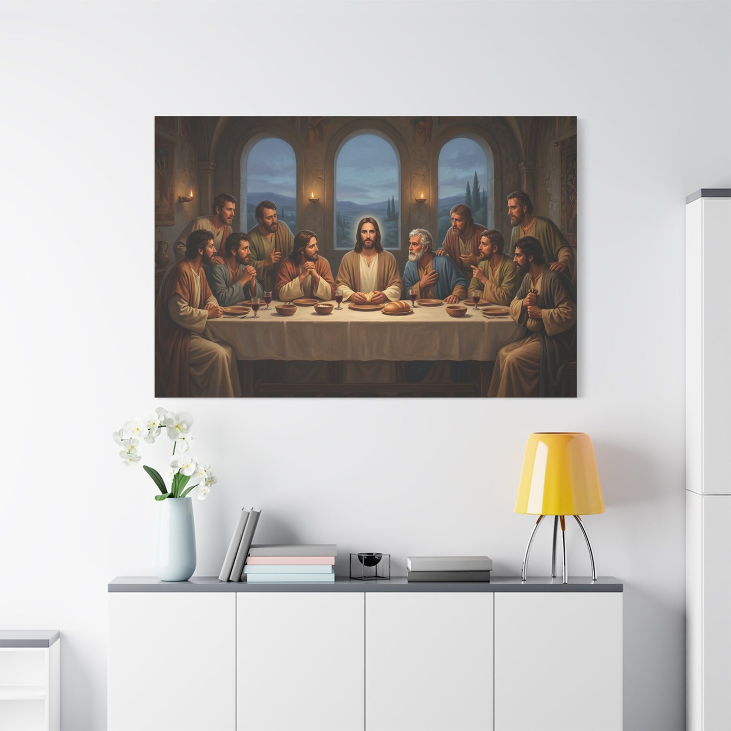 Cool Last Supper Canvas Wall Art Print Large Religious Biblical Faith Home Decor Christian Wall Art Ready to Hang for Living Room