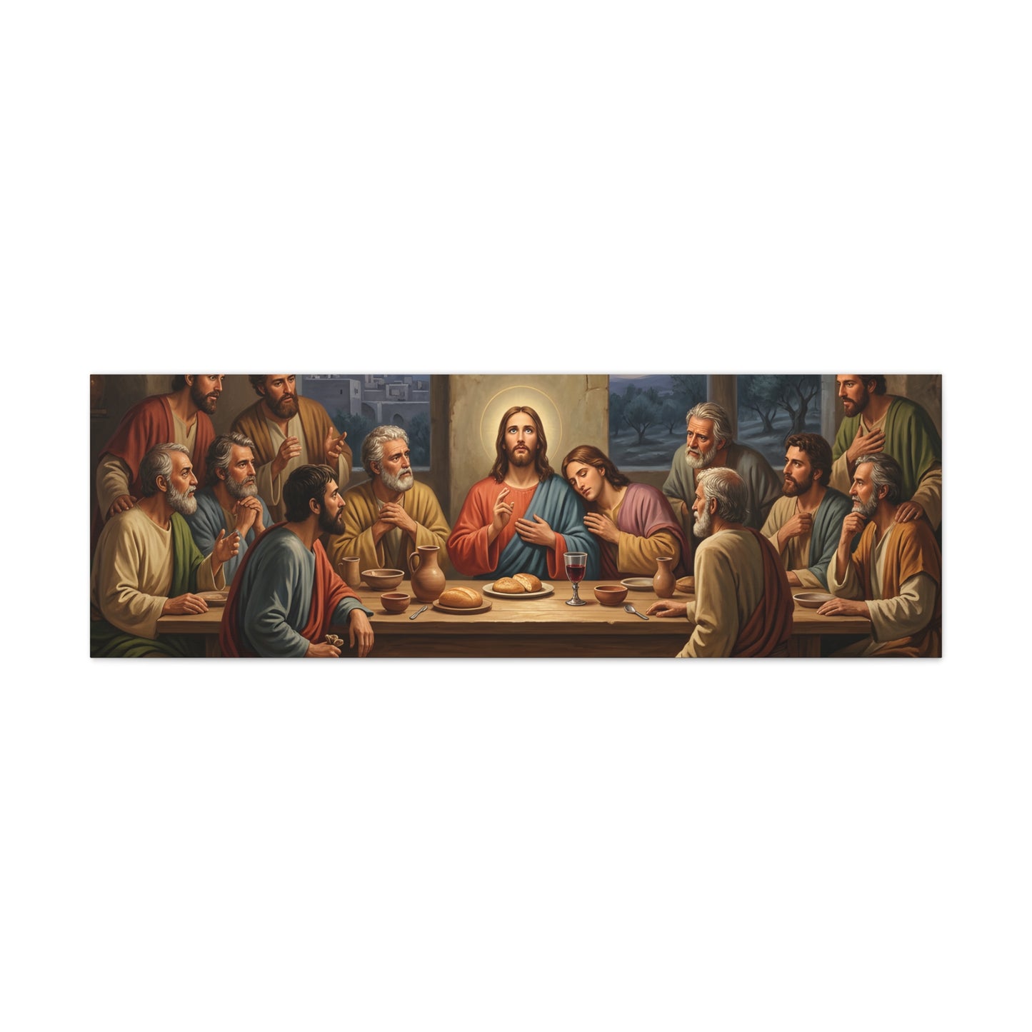 Cool Last Supper Canvas Wall Art Print Large Religious Biblical Faith Home Decor Christian Wall Art Ready to Hang for Living Room