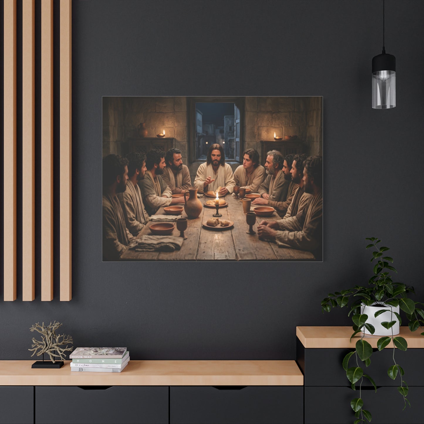 Cool Last Supper Canvas Wall Art Print Large Religious Biblical Faith Home Decor Christian Wall Art Ready to Hang for Living Room