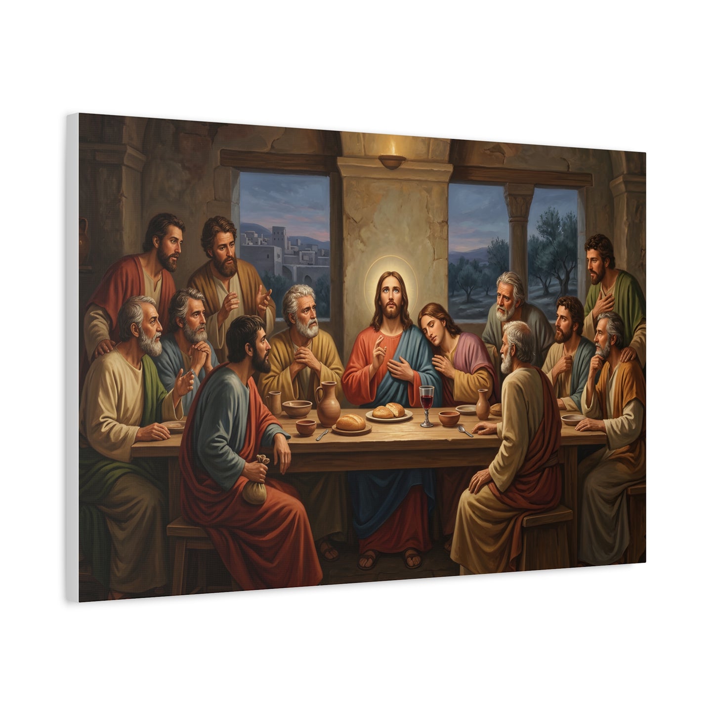 Cool Last Supper Canvas Wall Art Print Large Religious Biblical Faith Home Decor Christian Wall Art Ready to Hang for Living Room