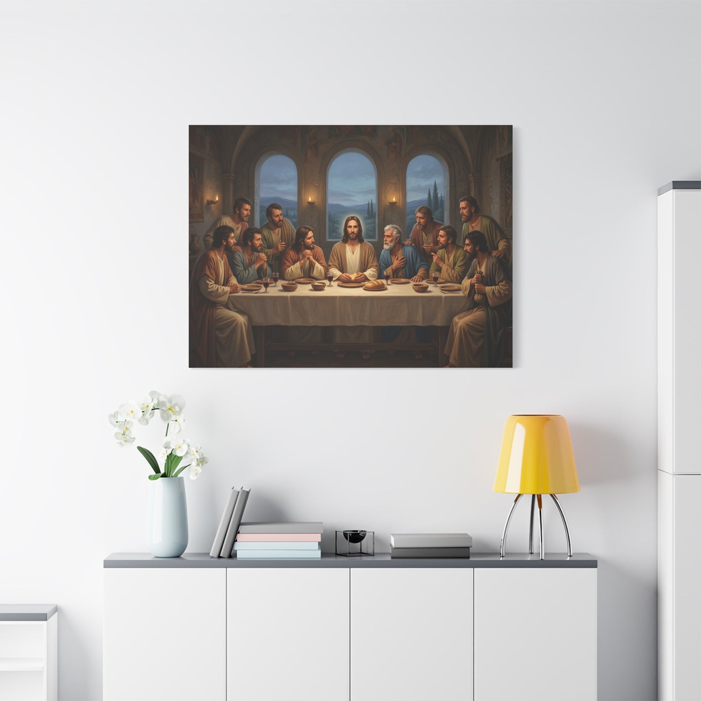 Cool Last Supper Canvas Wall Art Print Large Religious Biblical Faith Home Decor Christian Wall Art Ready to Hang for Living Room