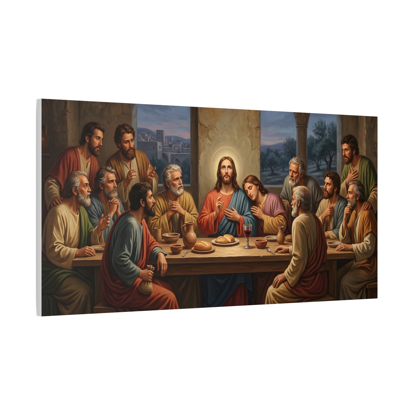 Cool Last Supper Canvas Wall Art Print Large Religious Biblical Faith Home Decor Christian Wall Art Ready to Hang for Living Room