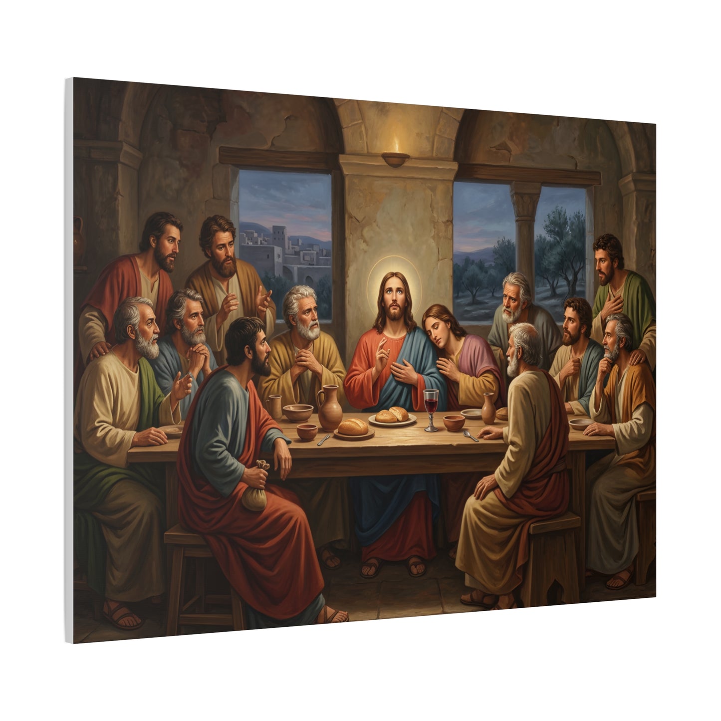 Cool Last Supper Canvas Wall Art Print Large Religious Biblical Faith Home Decor Christian Wall Art Ready to Hang for Living Room