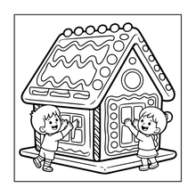 Load image into Gallery viewer, Cute Christmas Gingerbread House Coloring Book Whimsical Candy Holiday Pages for Kids Teens Adults Festive Relaxation Gift
