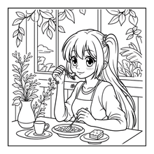 Load image into Gallery viewer, Kawaii Anime Girls Coloring Book for Kids Teens Adults – Cute Manga Characters Easy Japanese Scenes
