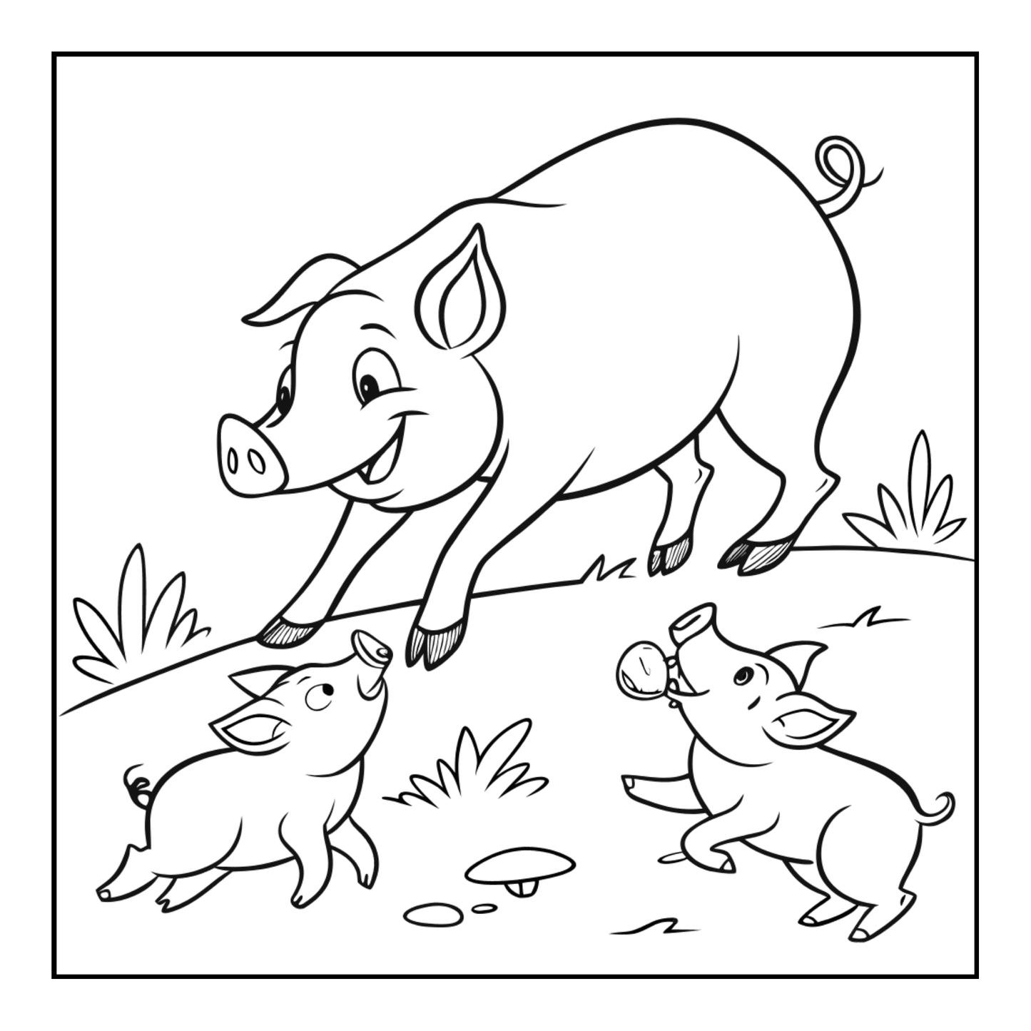 50 Pages Single Sided Cute Pig Coloring Book Gift for Adults Men Women Kids Young Boys Girls Teens Cool Piggy Coloring Activity Book