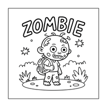 Load image into Gallery viewer, Creepy Cute Zombie Coloring Book for Kids Teens Spooky Halloween Activity Single Sided Pages Fun Horror Gift
