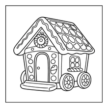 Load image into Gallery viewer, Christmas Gingerbread House Coloring Book Cute Holiday Gingerbread Homes for Kids Teens Adults Easy Cozy Winter Coloring Pages
