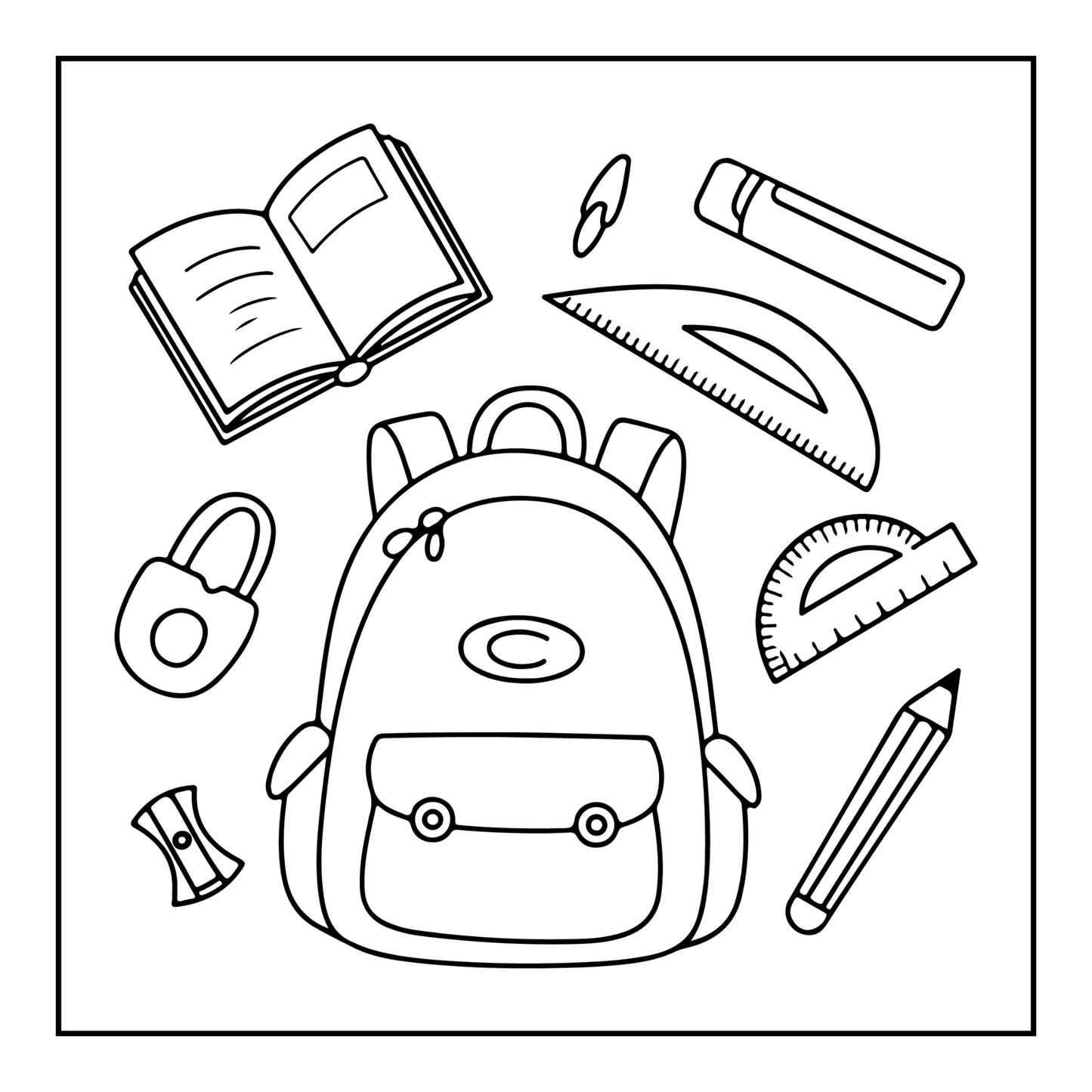 Cool Back to School Coloring Book for Kids Boys Girls Teens Youth 50 Pages Single Sided Back to School Coloring Activity Book for Students