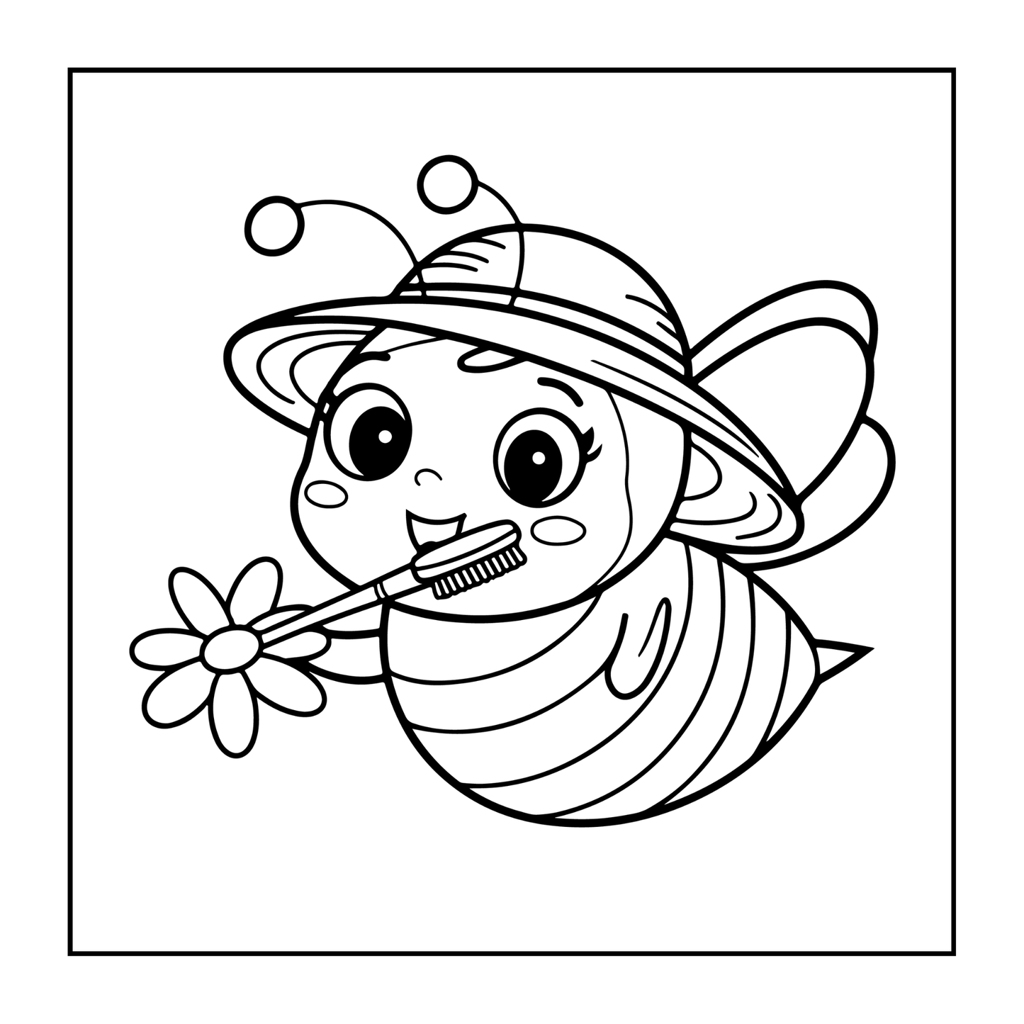 Cute Kawaii Honey Bee Coloring Book Gift for Kids Boys Girls Teens Cozy Queen Bee Coloring Book 50 Pages Single Sided Honey Bee Coloring
