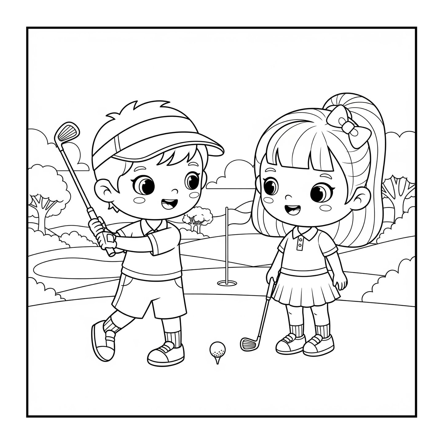 Golf Player Golfer Coloring Book for Adults Men Women Kids Boys Girls Teens Youth Simple Stress Free Relief Coloring Book Golfing Coloring