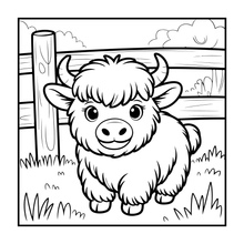 Load image into Gallery viewer, Highland Cow Coloring Book Gift for Adults Kids Boys Girls Teens: Single Sided Pages 25 Designs Cozy Cow Coloring Book for Children
