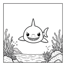 Load image into Gallery viewer, Cute Funny Shark Coloring Book for Kids Adults Ocean Animals Relaxing Marine Life Pages Coloring Book
