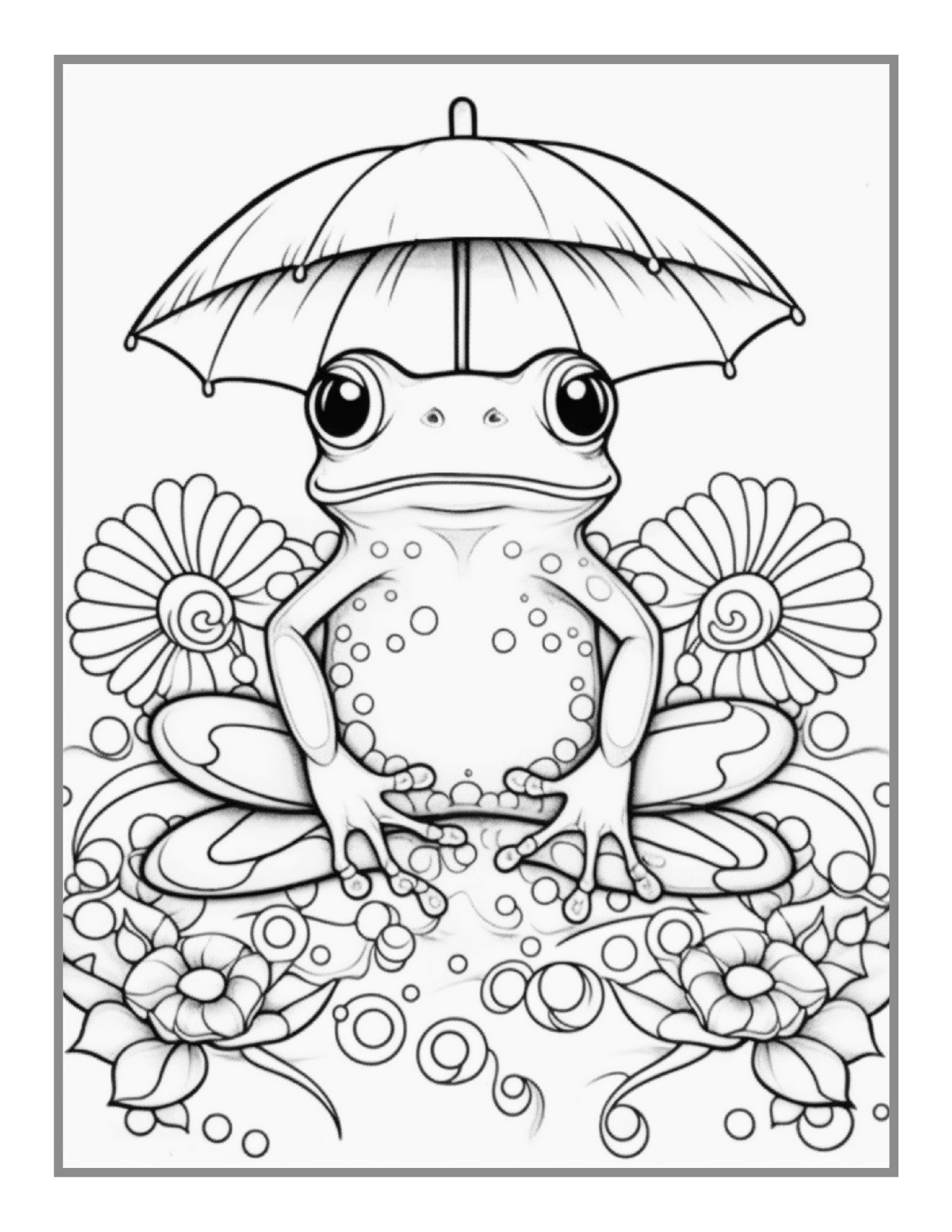 50 Pages Cute Frog Toad Coloring Book Gift for Adults Kids Men Women Boys Girls Teens Cool Frog Toad Coloring Pages Frog Coloring Sheets