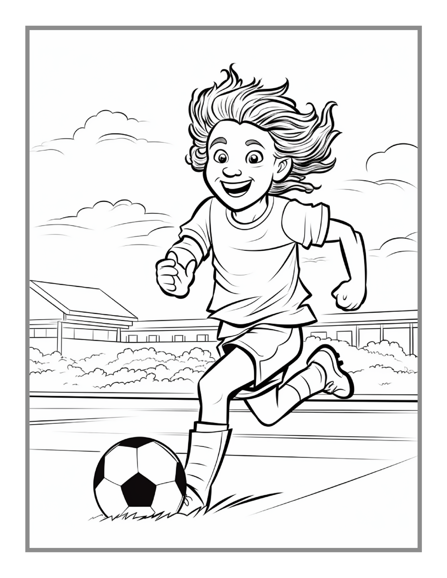 50 Pages Soccer Football Player Coloring Book Holiday Birthday Gift for Adults Kids Women Girls Teens Youth Soccer Coloring Activity Sheets