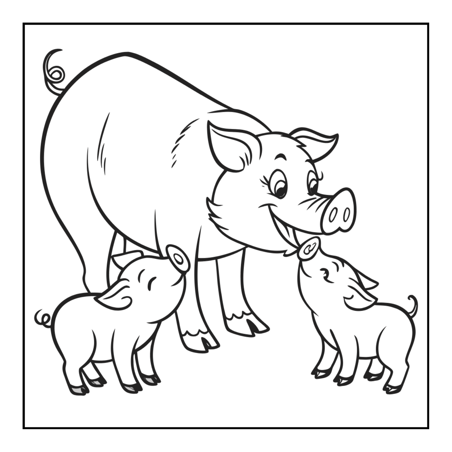 50 Pages Single Sided Cute Pig Coloring Book Gift for Adults Men Women Kids Young Boys Girls Teens Cool Piggy Coloring Activity Book