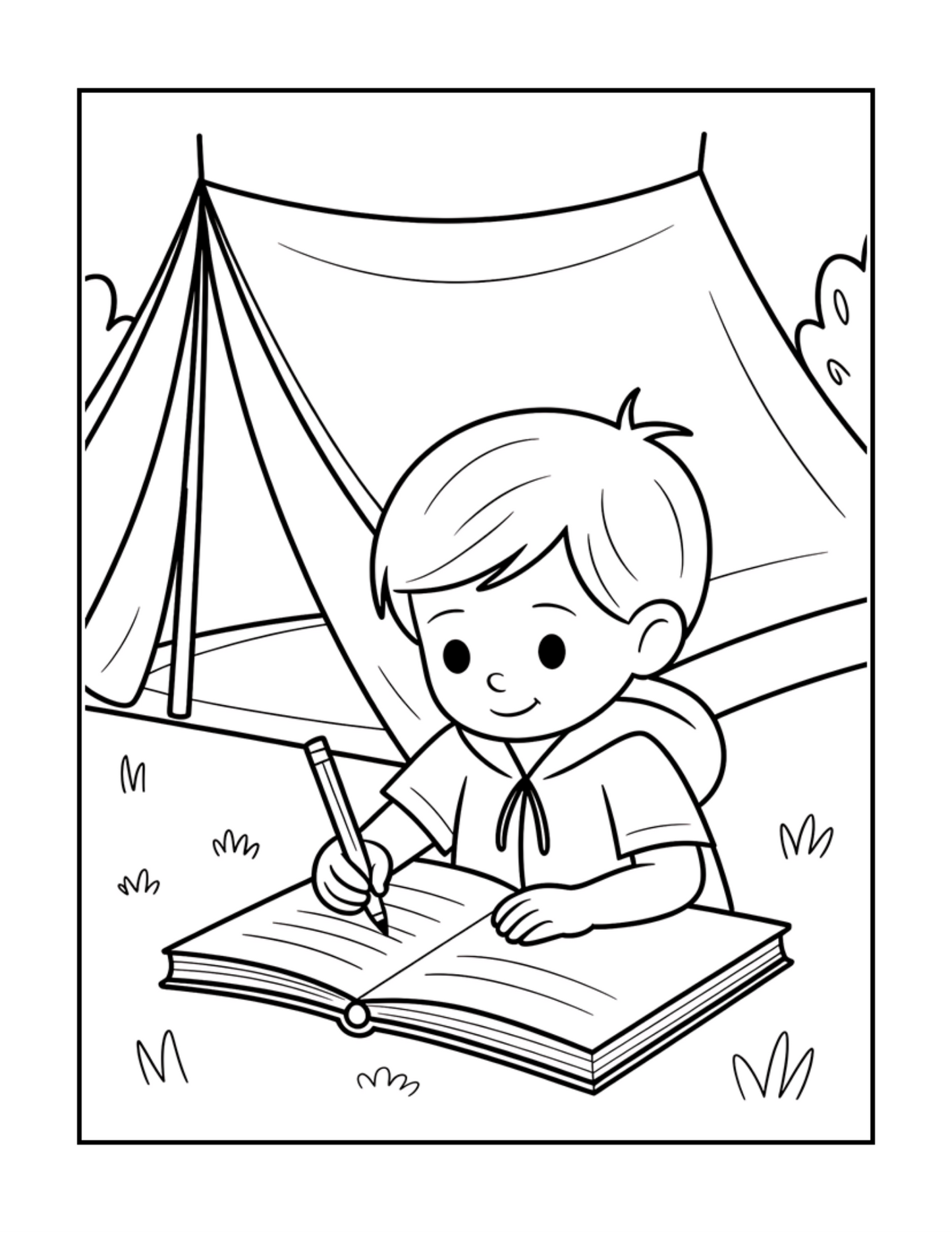 Bold and Easy Cozy Camping Coloring Book Gift for Adults Men Women Kids Boys Girls Young Teens Summer Camp Camping Coloring Sheets Children