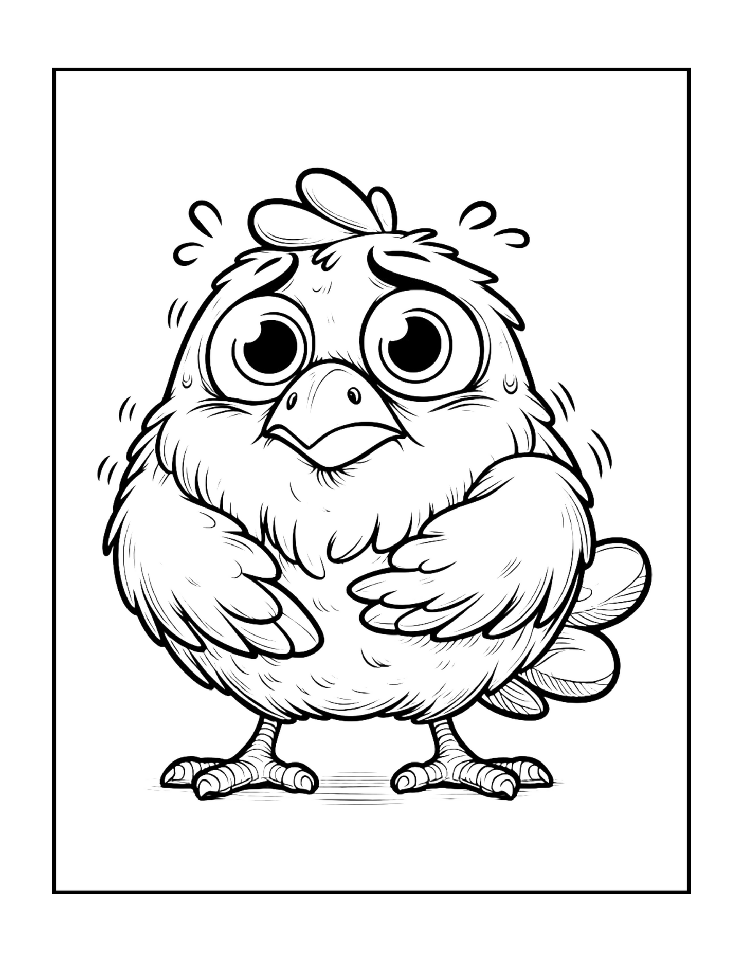 Cute Funny Chicken Coloring Book Gift for Adults Kids Boys Girls Teens Bold and Easy Chicken Bird Coloring Sheets for Children Relaxation