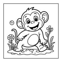 Load image into Gallery viewer, Cute Monkey Coloring Book for Kids Adults Fun Zoo Animal Pages, Stress Relief Creative Activity Coloring Book
