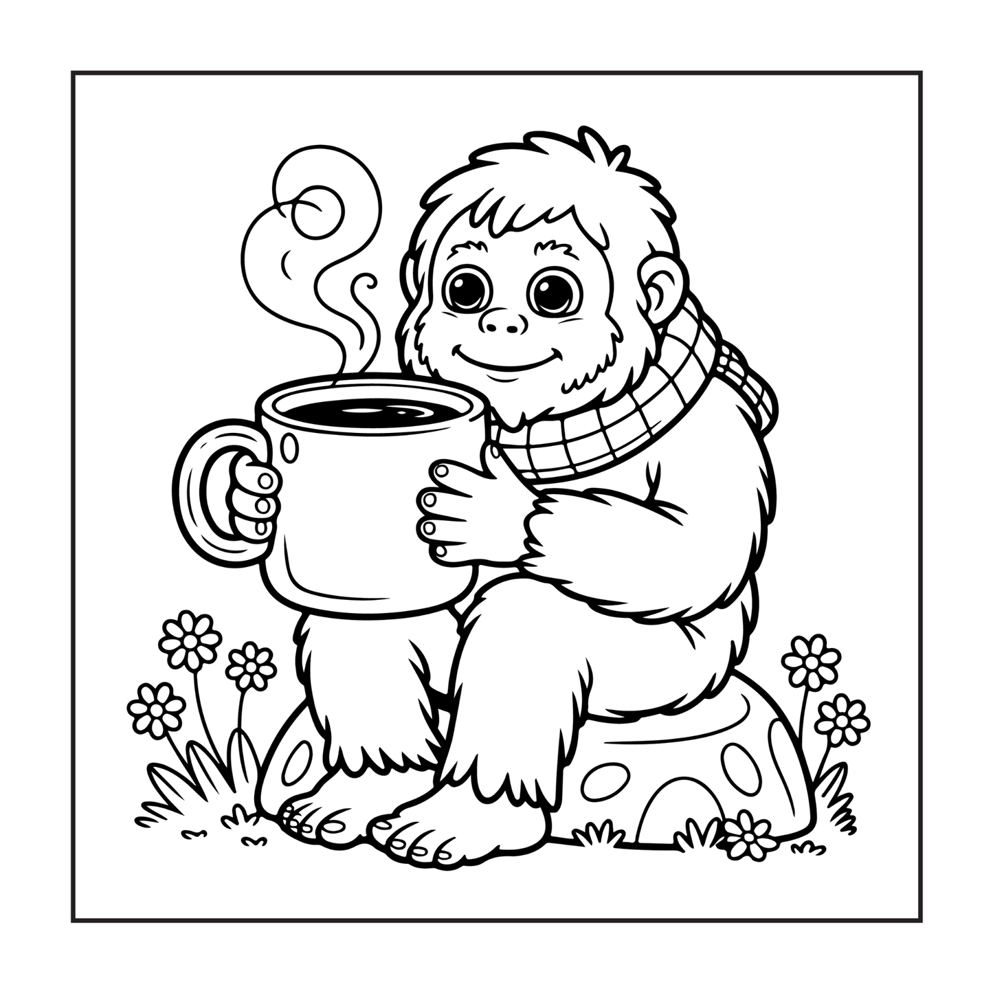 Cute Bigfoot Sasquatch Coloring Book Gift for Adults Kids Boys Girls Teens Cool Funny Bigfoot Mythical Creature Coloring Activity Book