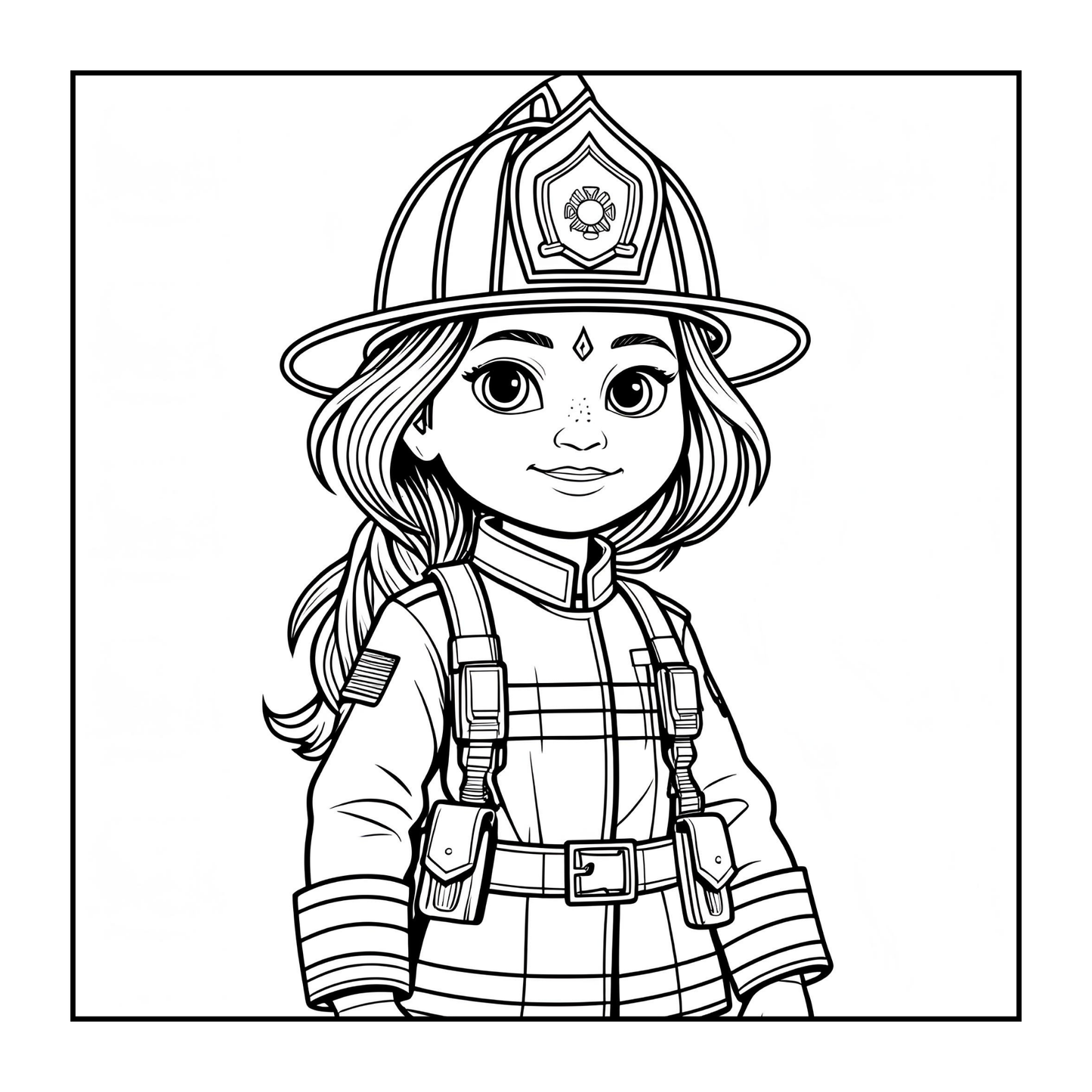 Cool Firefighter Coloring Book Gift for Adults Men Women Kids Boys Girls Teens 50 Pages Single Sided Fire Truck Fireman Firewoman Coloring