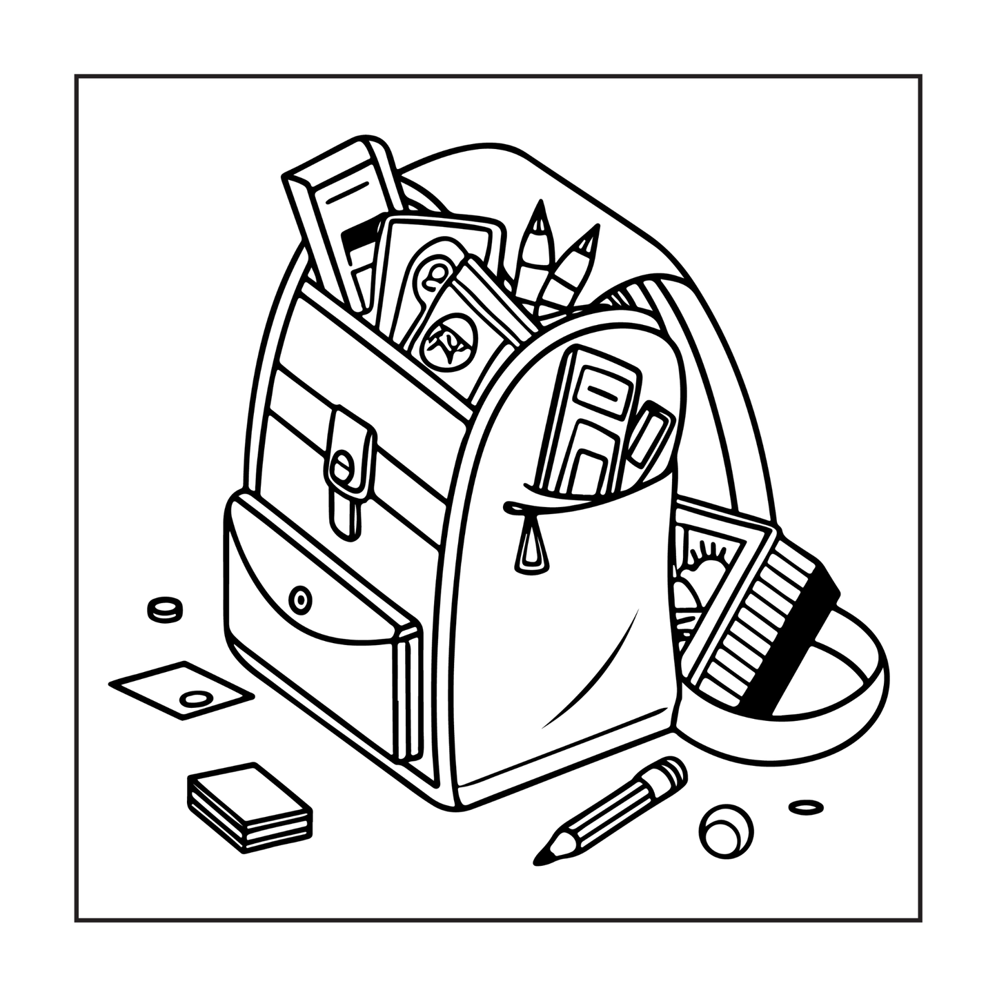 Cool Back to School Coloring Book for Kids Boys Girls Teens Youth 50 Pages Single Sided Back to School Coloring Activity Book for Students