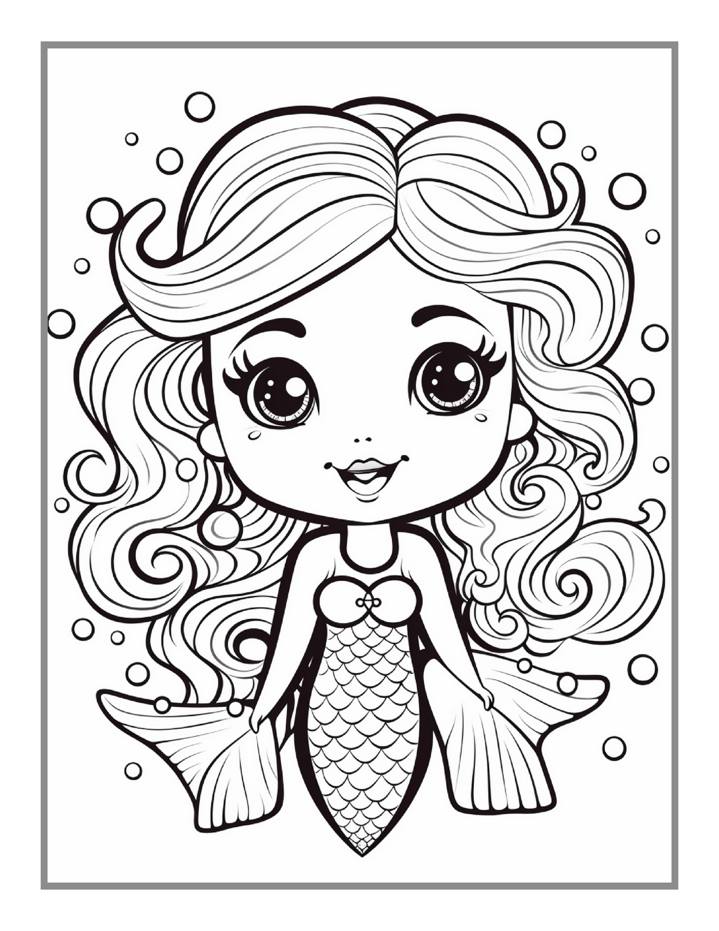 Cute Easy Mermaid Coloring Book Gift for Kids Boys Girls Teens 50 Pages Cool Princess Mermaid Coloring Sheets for Children Students