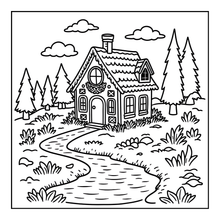Load image into Gallery viewer, Christmas Gingerbread House Coloring Book Cute Holiday Gingerbread Homes for Kids Teens Adults Easy Cozy Winter Coloring Pages
