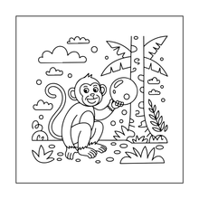 Load image into Gallery viewer, Cute Monkey Coloring Book for Kids Adults Fun Zoo Animal Pages, Stress Relief Creative Activity Coloring Book
