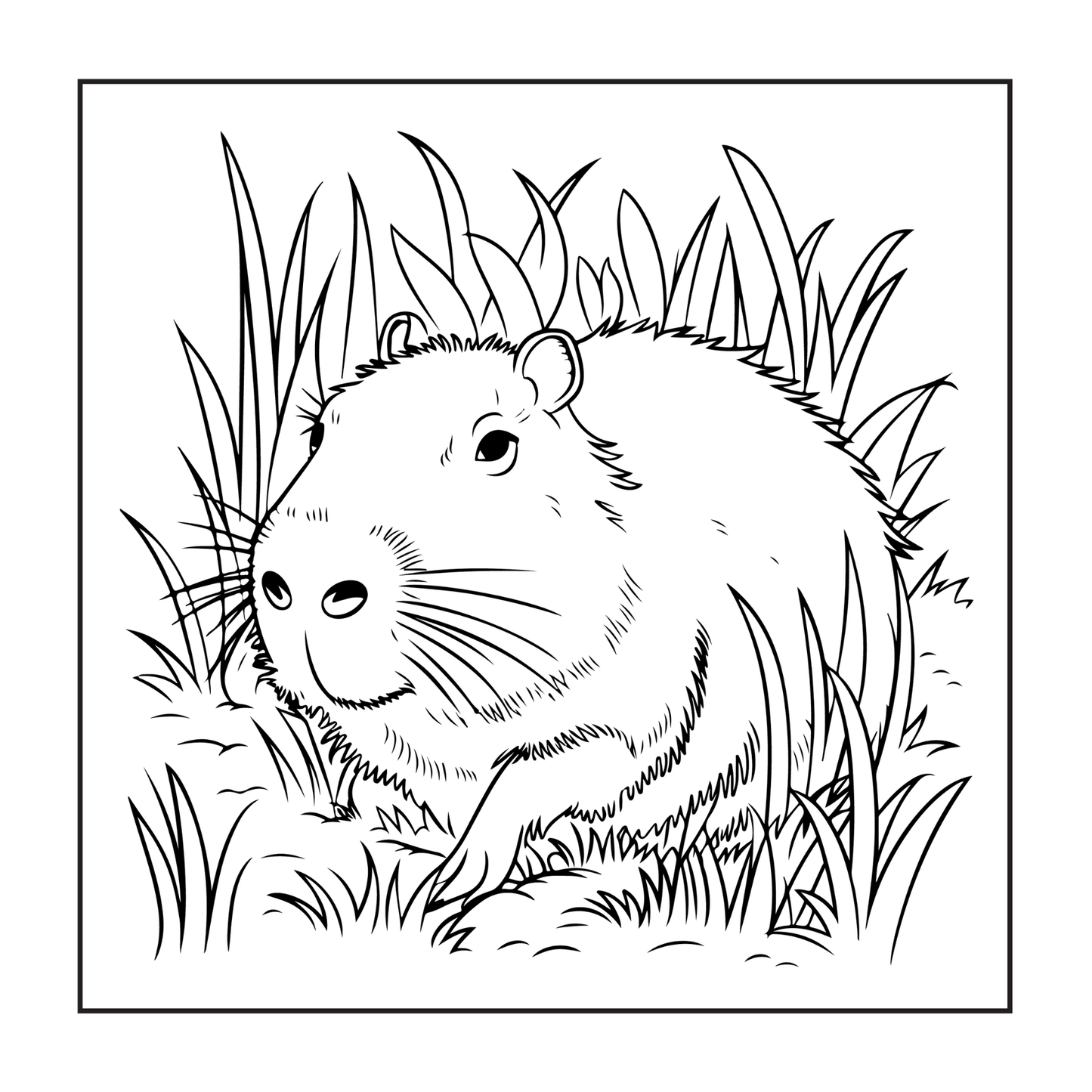 Funny Cute Capybara Animal Coloring Book Gift for Adults Kids Boys Girls Teens 50 Pages Single Sided Bold and Easy Capybara Coloring Pages
