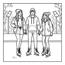 Load image into Gallery viewer, Ice Skating Coloring Book Kids Adults, Winter Sports Figure Skate Activity Coloring Pages, Gift for Skaters Hockey Fans
