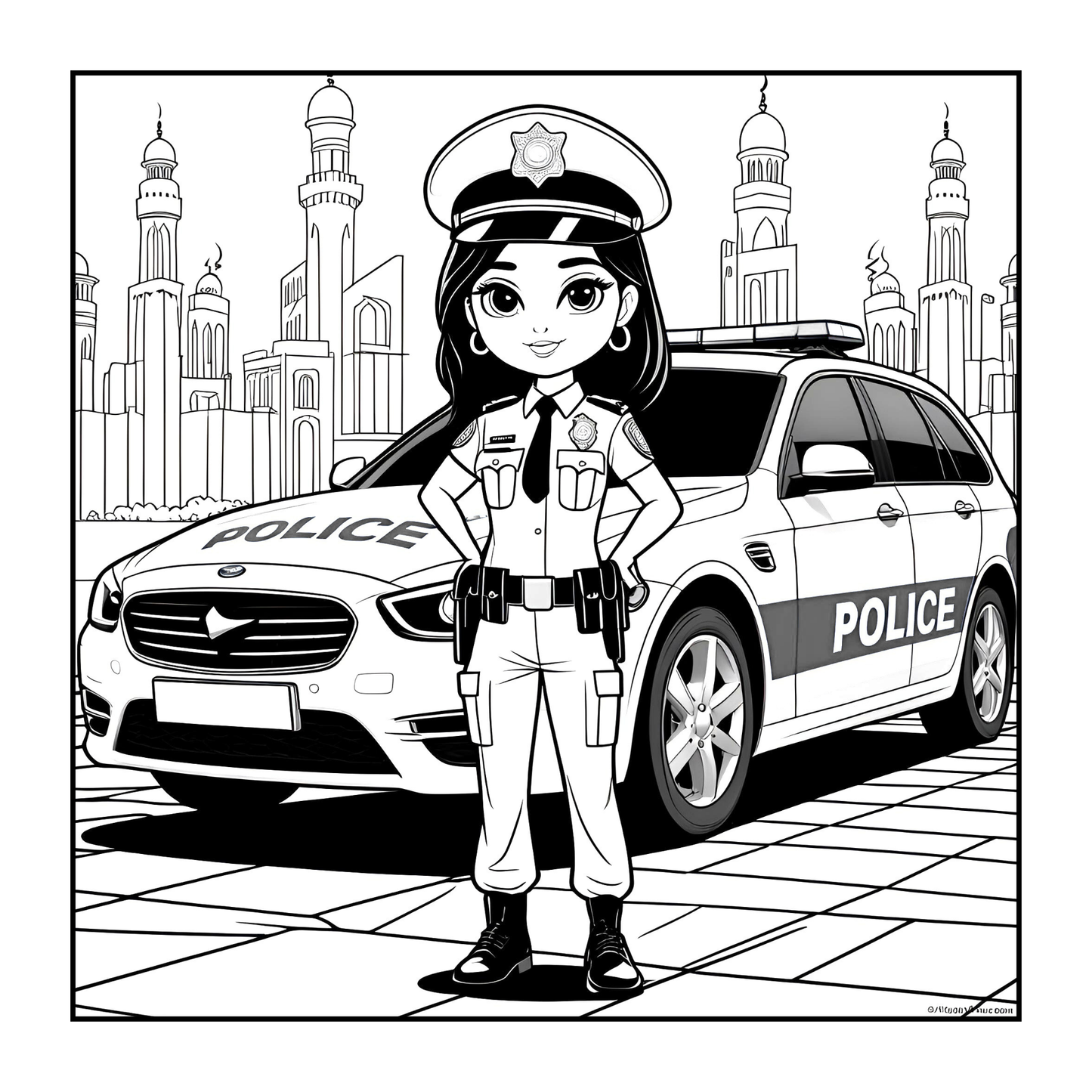 Cool Police Officer Coloring Book Gift for Adults Kids Boys Girls Teens Police Coloring Activity Book for Children Bold Easy Cute Policeman