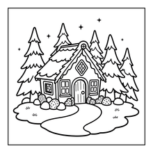 Load image into Gallery viewer, Christmas Gingerbread House Coloring Book Cute Holiday Gingerbread Homes for Kids Teens Adults Easy Cozy Winter Coloring Pages

