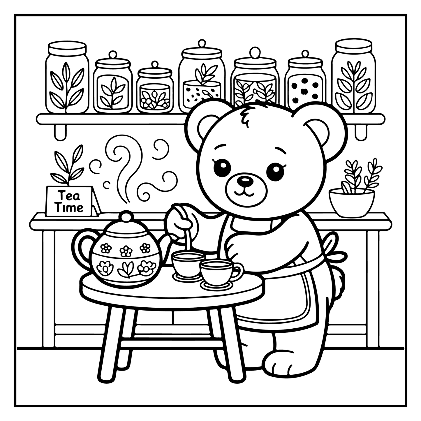 Cute Brown Bear Coloring Book Gift for Adults Kids Men Women Young Boys Girls Teens Cool Cozy Teddy Bear Coloring Activity Book for Children