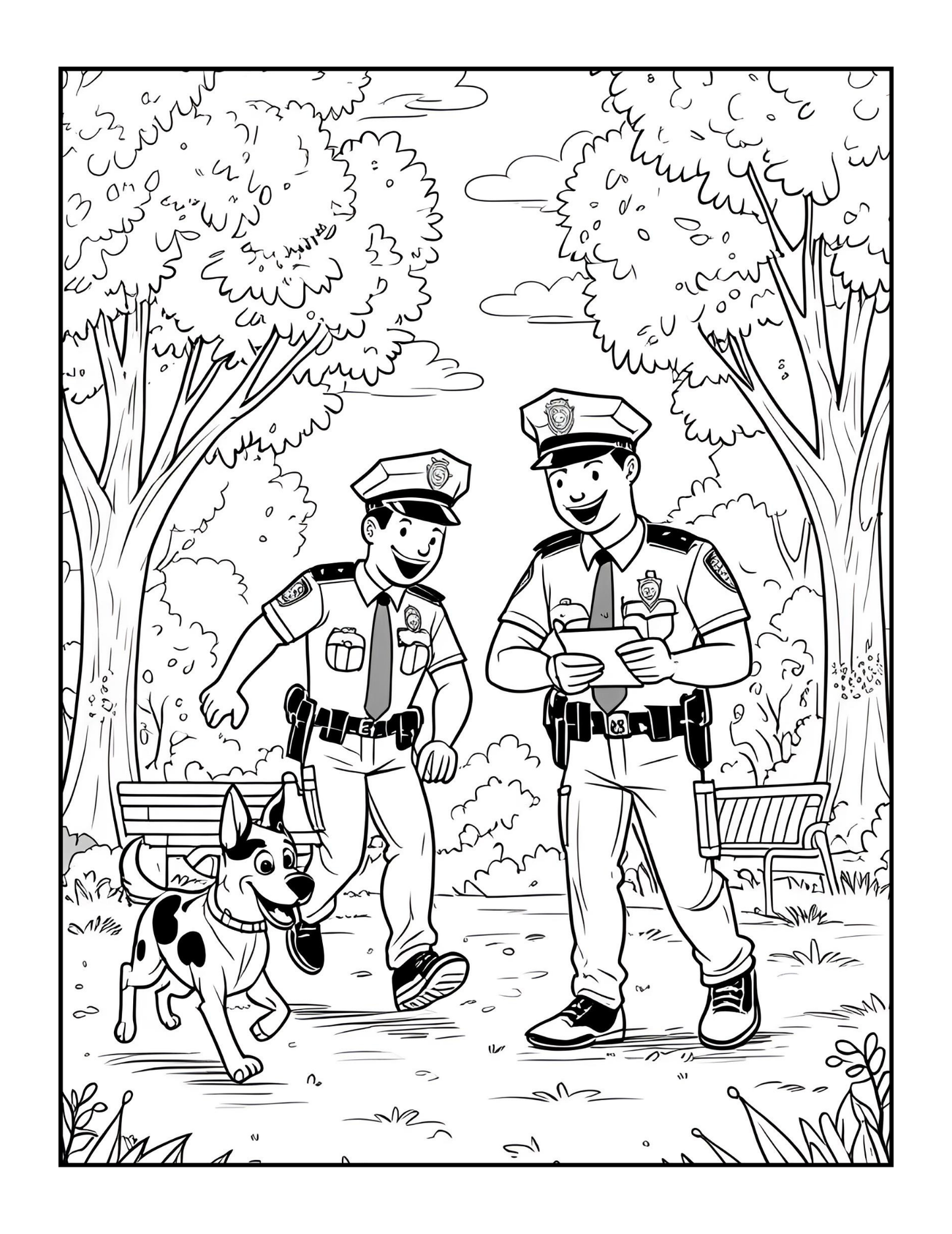 Cool Police Officer Coloring Book Gift for Adults Kids Boys Girls Teens 50 Pages Single Sided Police Officer Coloring Pages